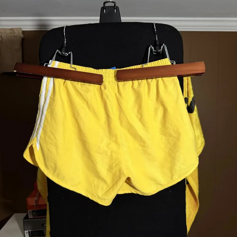 Adidas Yellow Vintage Athletic Swim Shorts with Stripes - Picture 7 of 7